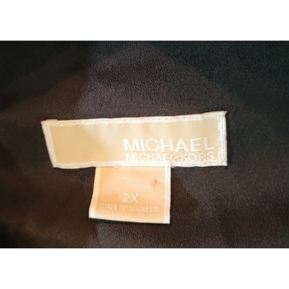 Michael Kors Black Long Sleeve Full-Zip Front Blouse - 2XL - Picture 2 of 3